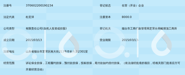 煙臺宏鵬非融資性擔保業務概述